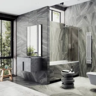 Шторка на ванну MaybahGlass MGV-75-1у 70см белый